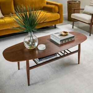 Alternative view of Lenia 53.5" Oval Coffee Table - Walnut