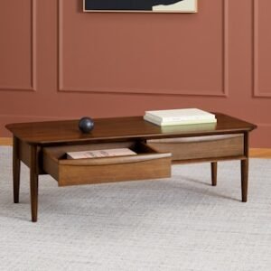 Alternative view of Lenia 46" Storage Coffee Table - Walnut