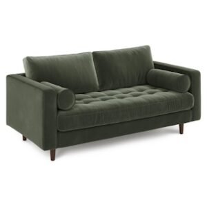 Alternative view of Sven 72" Tufted Velvet Loveseat - Plush Pacific Green