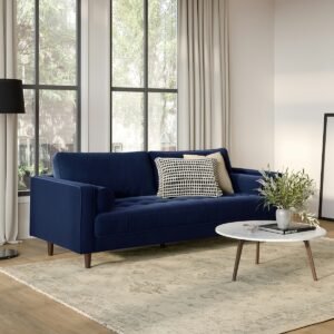 Sven 88" Tufted Velvet Sofa - Plush Cascadia Blue