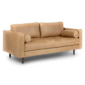 Alternative view of Sven 72" Tufted Leather Loveseat - Charme Tan