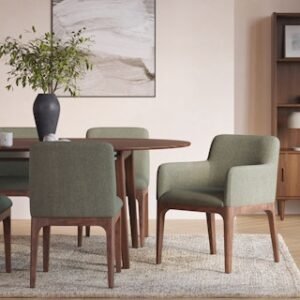 Alternative view of Rosin Dining Armchair - Smoked Oak and Welsh Green