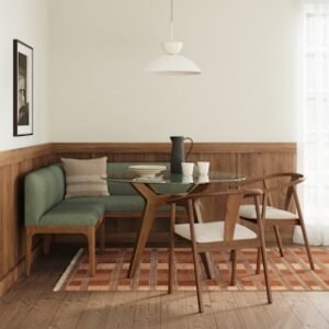Alternative view of Rosin 34" Armless Banquette - Smoked Oak and Welsh Green