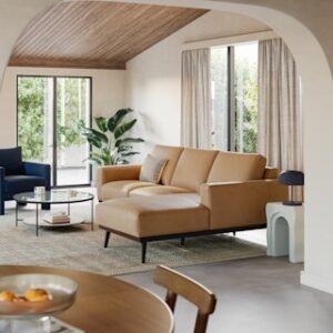 Alternative view of Rhett 93" Leather Right Chaise Sectional - Charme Tan