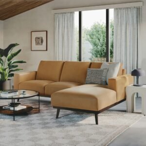 Rhett 93" Leather Right Chaise Sectional - Charme Tan